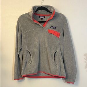 Patagonia Women's Gray Sweatshirt with Red Accents